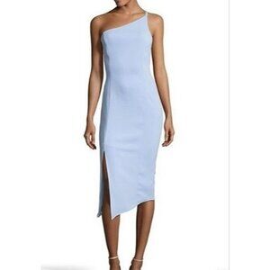Issue New York One Shoulder Low Back Midi Dress Tiffany Blue Size Large NWT